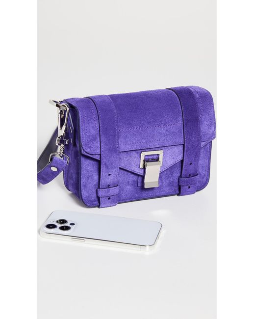 Proenza Schouler Suede Ps1 Mini Crossbody Bag in Purple Lyst Canada