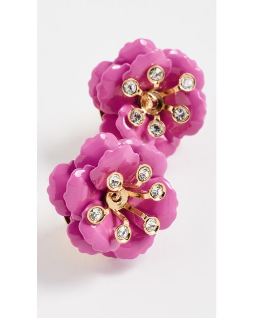 Carolina Herrera Pink Flower Stud Earrings