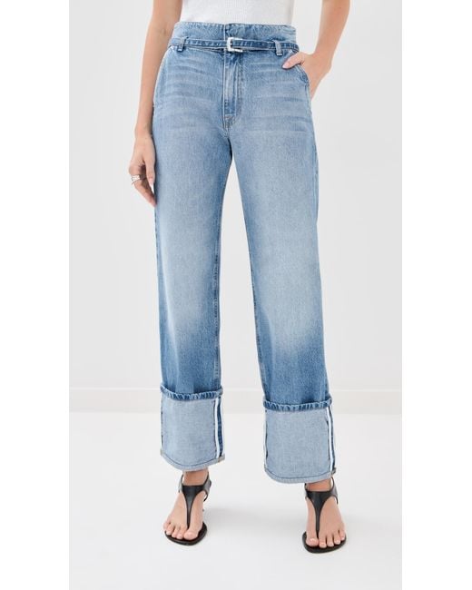 Brandon Maxwell Blue The Alexa Cuffed Jean With Combo Waistband