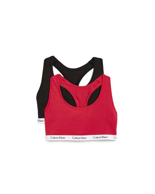 Calvin Klein Carousel Bralette Set in Red