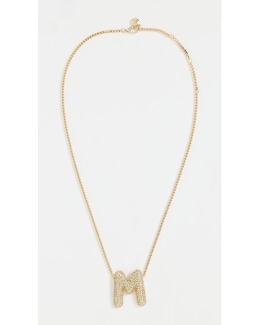 BaubleBar White Pave Bubble Initial Necklace
