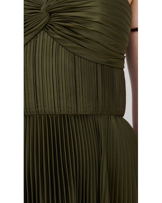 amur pleated strapless belle dress olive AMUR Belle Dress