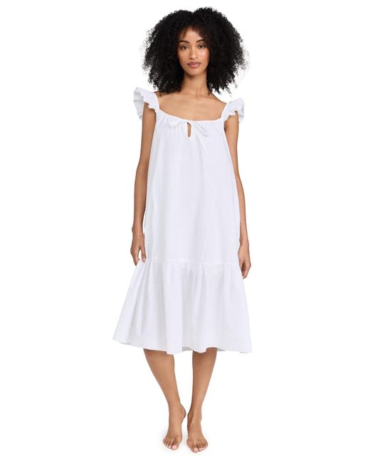 Petite Plume White Wi Dot Nightgown