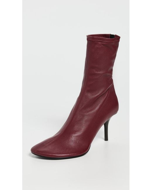 Acne Purple Leather Ankle Booties
