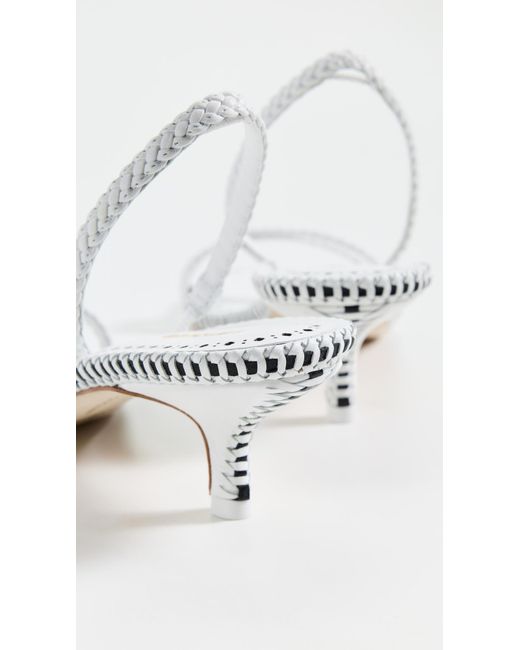 Larroude White Mini Annie Sandals