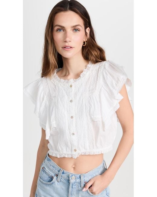 LoveShackFancy White Nora Top