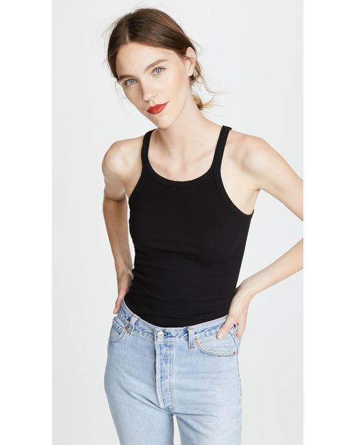 Re/done White Ribbed Tank