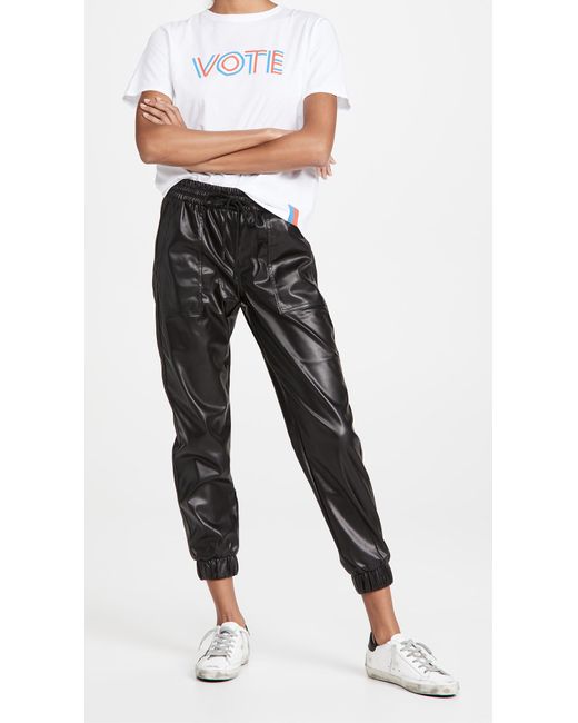 Black Widow Faux Leather Joggers 