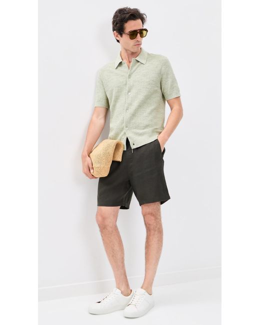 NN07 Green Nolan Button Down Polo Sweater for men