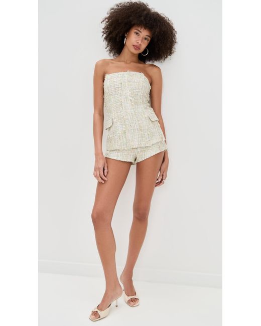 Line & Dot Multicolor Clover Strapless Top