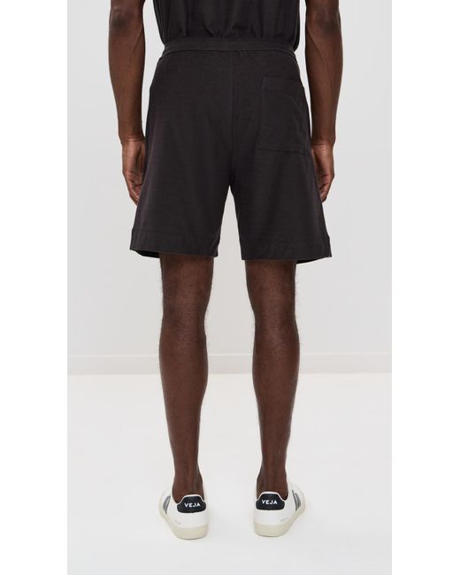 Theory Black Soft Terry Drawstring Shorts 7.75 for men
