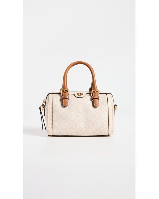 Tory Burch White T Monogram Petite Barrel Bag