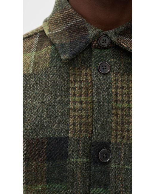 Les Deux Black Kody Patchwork Wool Overshirt for men