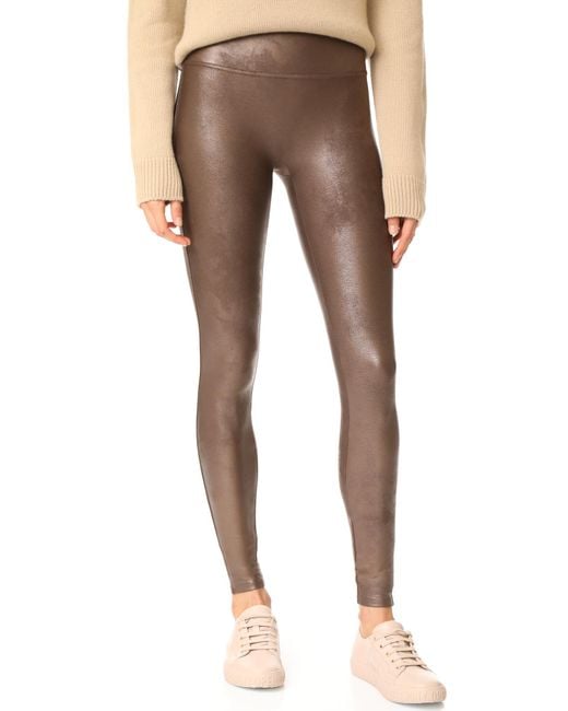 Spanx Brown Faux Leather Leggings