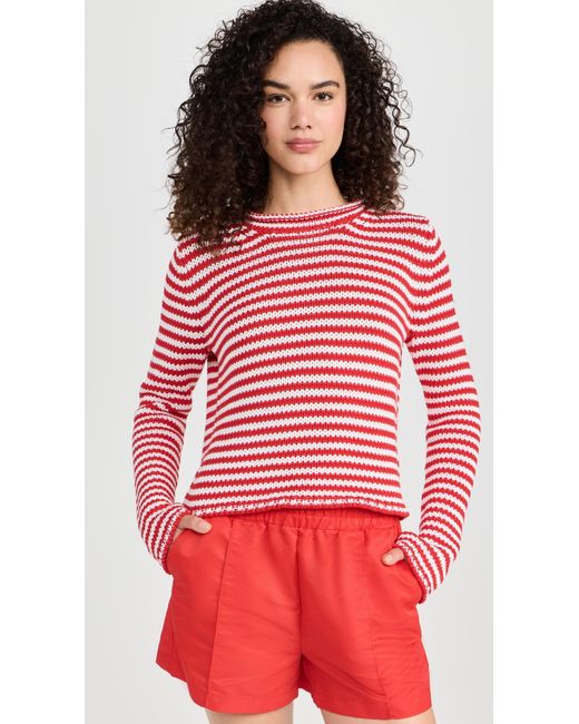 La Ligne Red Fine Stripe Mini Marina Sweater