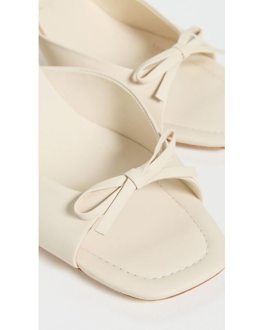 Reformation White Clementine Heeled Mule Sandals