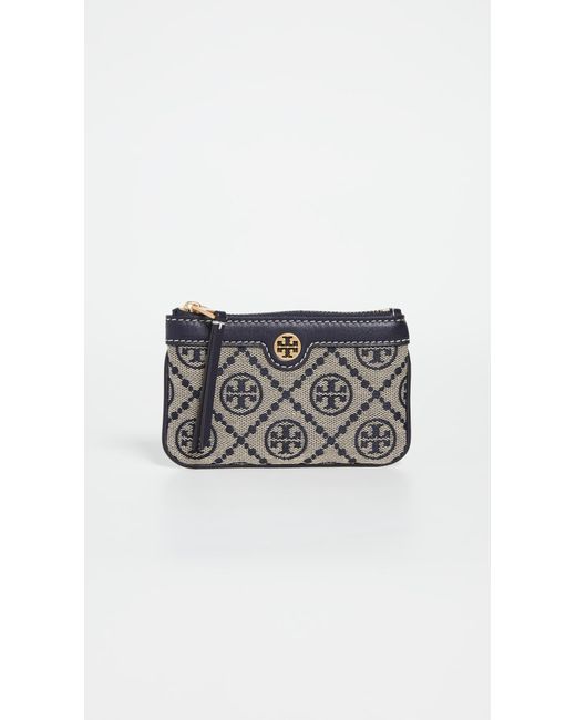 Tory Burch T Monogram Card Case Key Ring in Blue Lyst