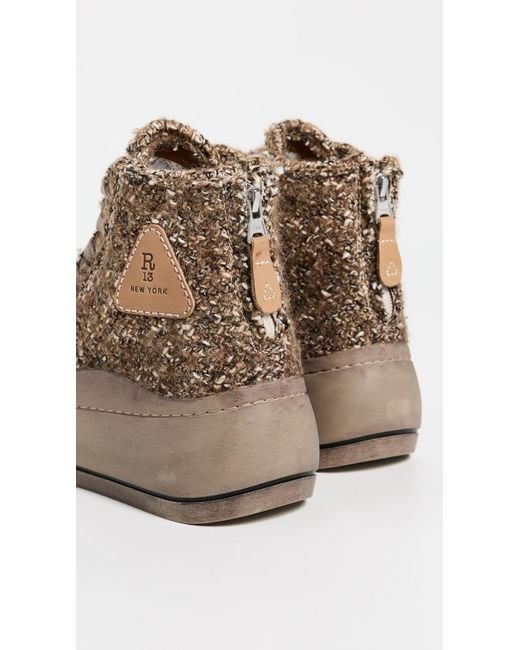 R13 Brown Kurt High Top Sneakers