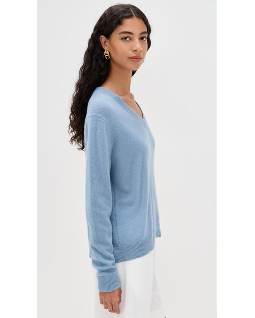 Reformation Blue Remi Cashmere V Neck Sweater