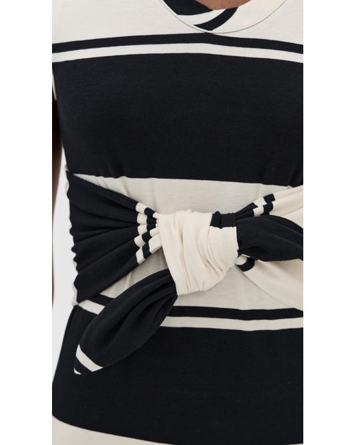 MSGM Black Striped Long Dress