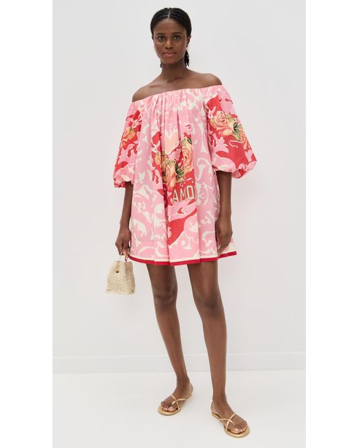 Camilla Pink Off Shoulder Puff Dress