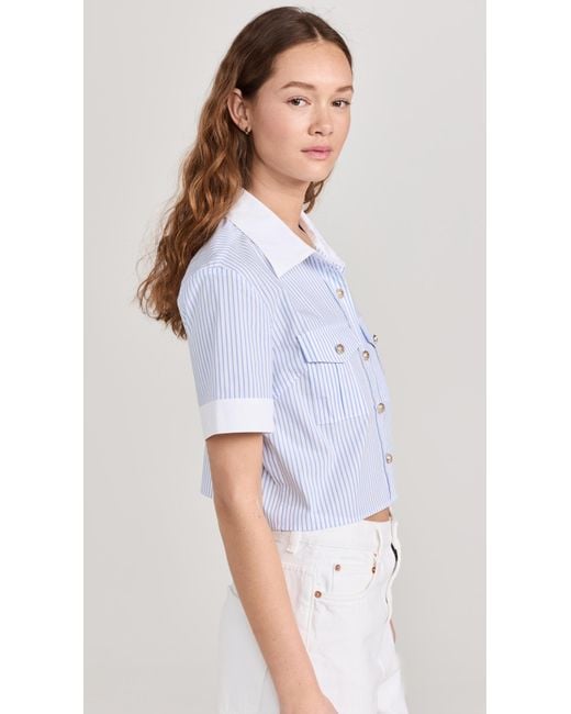 Generation Love White Alida Pinstripe Shirt