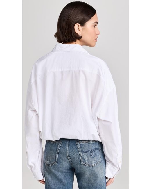 R13 White Crossover Bubble Shirt
