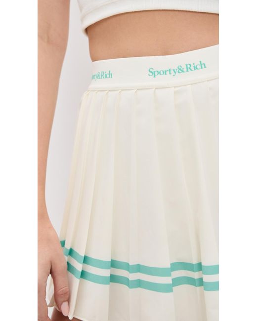 Sporty & Rich Multicolor Serif Logo Pleated Skirt