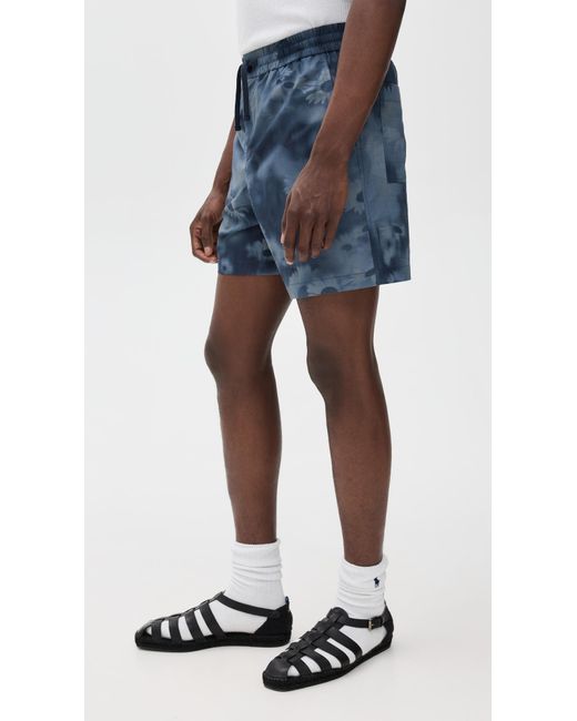 Maison Kitsuné Blue Elasticated Shorts 6.75 for men