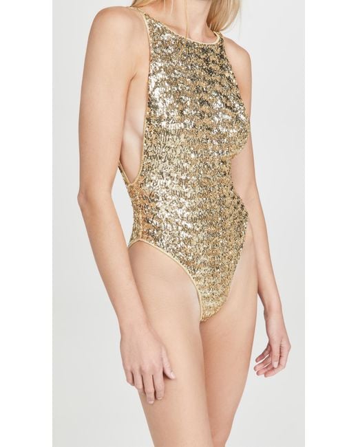 Oséree Paillettes Maillot One Piece Sequin Swimsuit in Metallic | Lyst