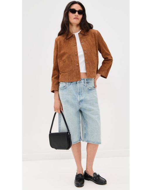 Ba&sh Orange Veste Milas Suede Jacket