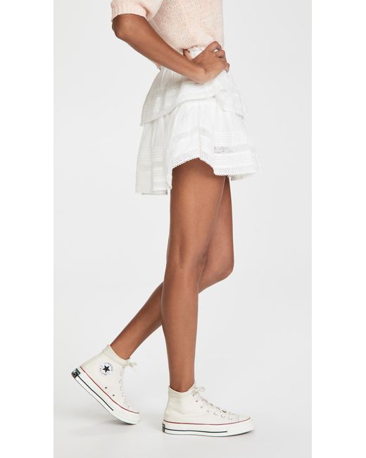 LoveShackFancy White Ruffle Mini Skirt