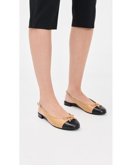 Tory Burch Black Cap Toe Slingback Ballet Flats
