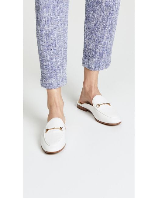 Sam Edelman White Linnie Flat Mules