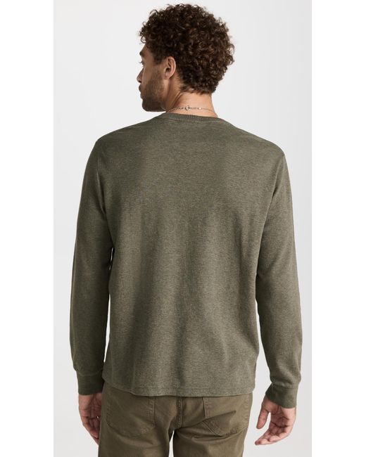 FRAME Green Duo Fold Long Sleeve Crew for men