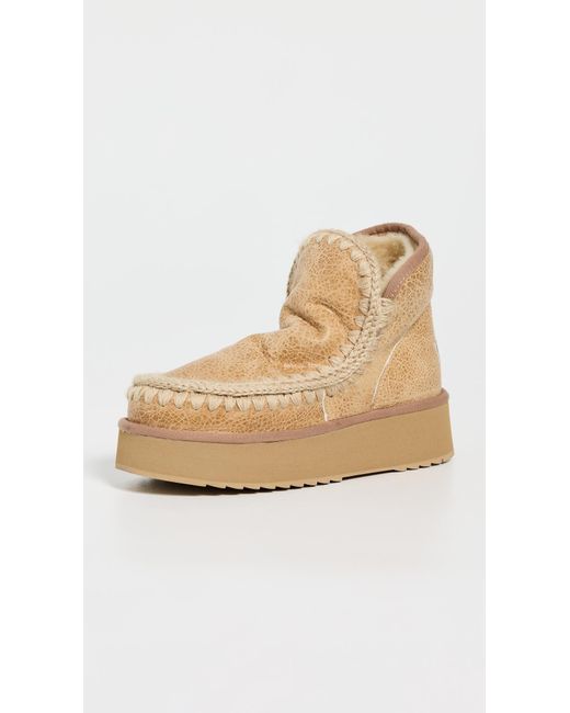 Mou White Mini Platform Boots