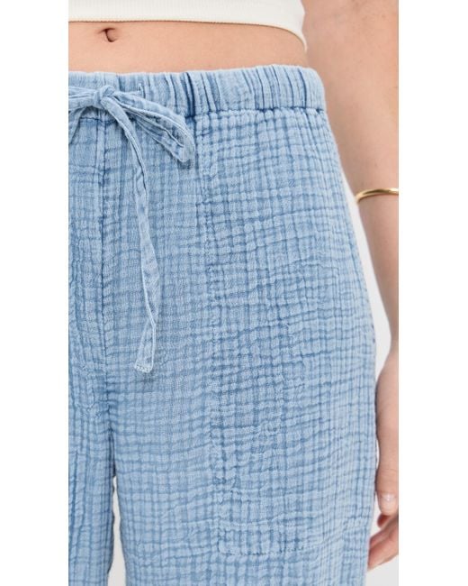 Faherty Brand Blue Dune Cotton Gauze Drawstring Pants