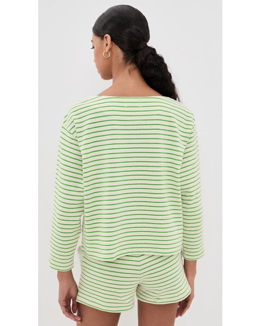 ASKK NY Green Easy Striped Pullover