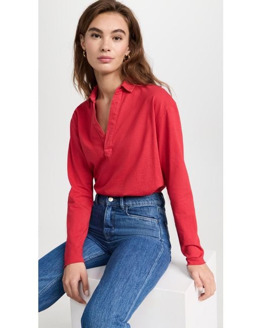 Frank & Eileen Red Popover Henley