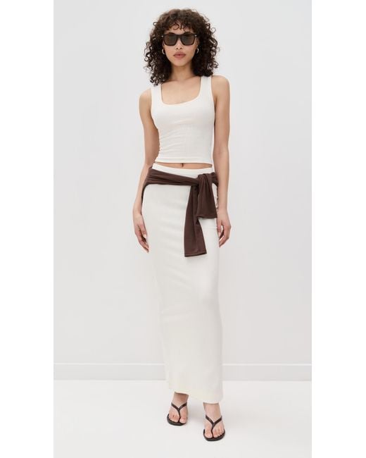 ÉTERNE White Square Neck Tank