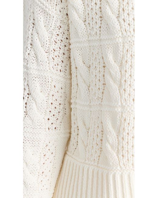 Madewell White Adewe Open Cabe-stitch Cardigan Sweater Antique Crea Xx