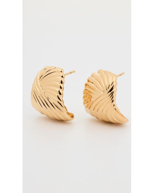 Missoma Wavy Ridge Ripple Oversized Stud Earrings in White