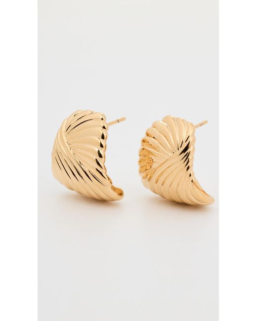 Missoma White Wavy Ridge Ripple Oversized Stud Earrings