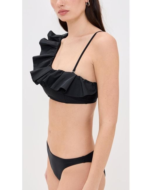 Tanya Taylor Black Sarita Bikini Top