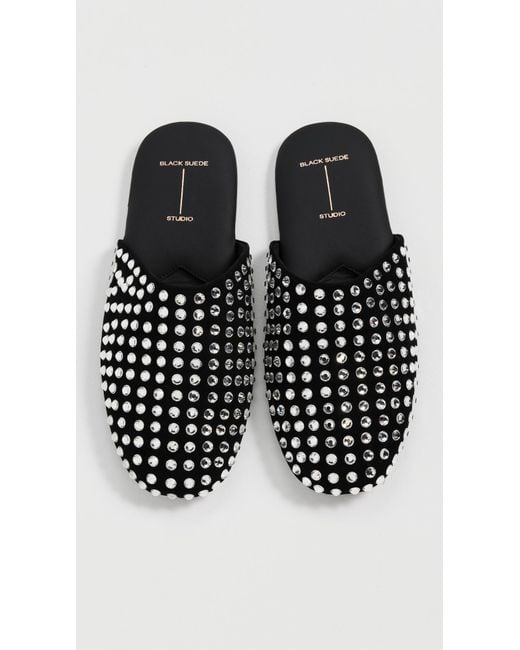Black Suede Studio Black Shiloh Slide Mules