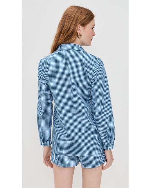 Playa Lucila Blue Button Down Top