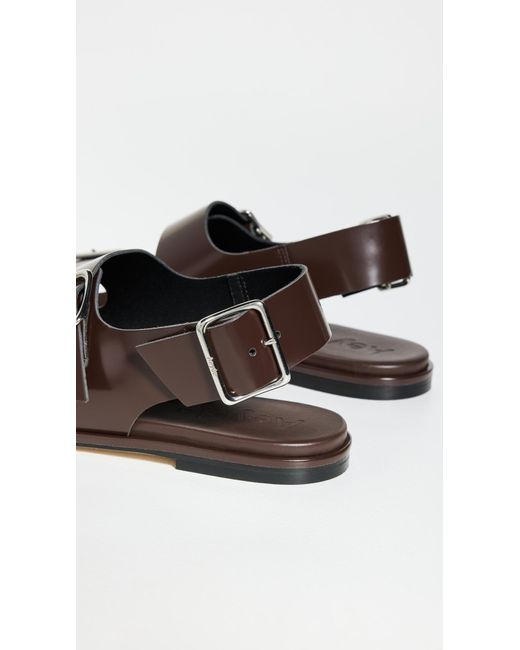 Aeyde Black Tekla Polido Calf Leather Sandals