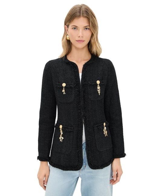 LoveShackFancy Black Adrina Jacket