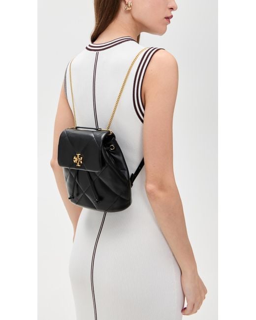 Tory Burch Kira Diamond Quilt Mini Backpack in Black | Lyst