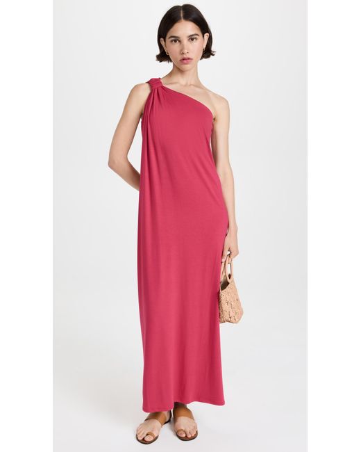 Enza Costa Pink Luxe Knit One Shoulder Dress